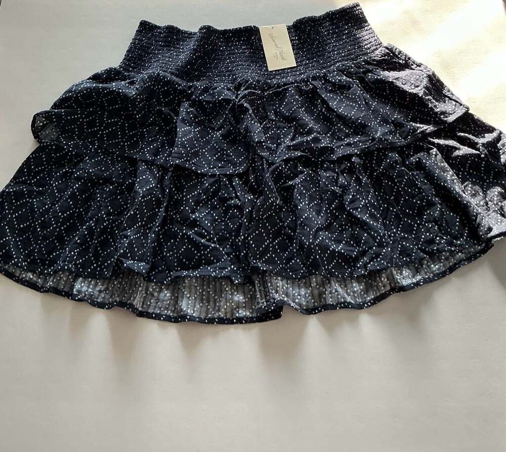 Universal Thread Women's Black White Polka Dot Tiered Ruffle Skirt XXL New